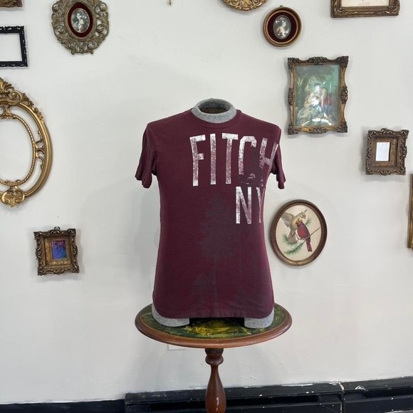 Abercrombie & Fitch Other - Abercrombie & Fitch Burgundy Graphic Logo T-Shirt – Men's Size Small